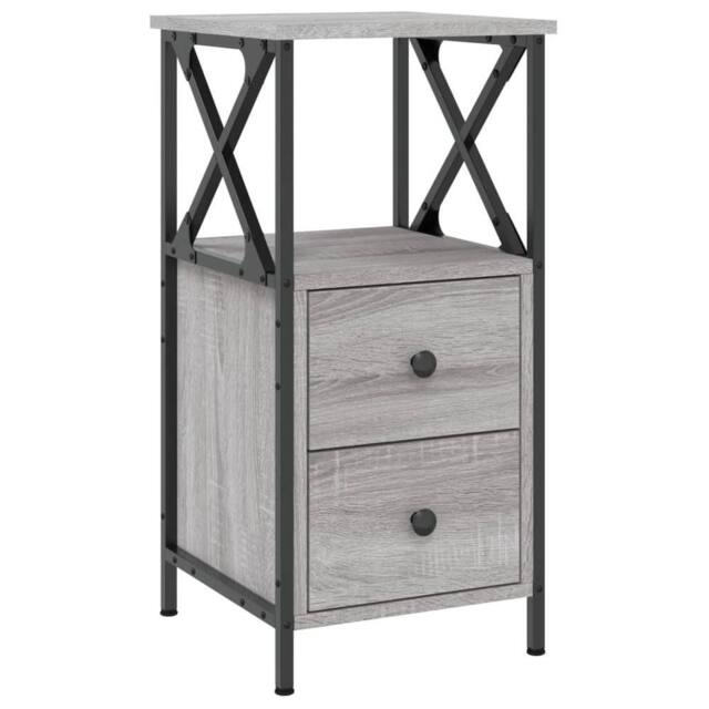 Berkfield Home Bedside Cabinet Grey Sonoma 34x35.5x70 cm Engineered Wood - image 1