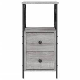Berkfield Home Bedside Cabinet Grey Sonoma 34x35.5x70 cm Engineered Wood - thumbnail 6