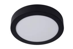 Lucide 'BRICE' Dimmable Stylish Round Bathroom LED Flush Ceiling Light in Black - thumbnail 2