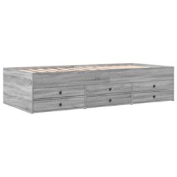 Berkfield Home Daybed with Drawers without Mattress Grey Sonoma 75x190 cm Small Single - thumbnail 3