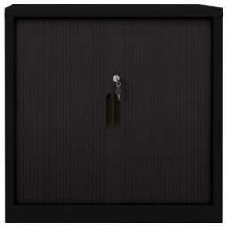Berkfield Home Sliding Door Cabinet Black 90x40x90 cm Steel - Size: 90 x 40 x 90 cm - thumbnail 2
