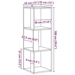 Berkfield Home Corner Cabinet Old Wood 33x33x100 cm Engineered Wood in Brown - Size: 33 x 33 x 100 cm - thumbnail 9