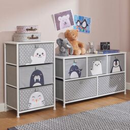 Liberty House Toys Arctic 3 Drawer Storage Chest in Grey - thumbnail 2