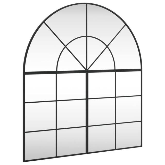 Berkfield Home Wall Mirror Black 100x110 cm Arch Iron - image 1