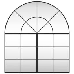 Berkfield Home Wall Mirror Black 100x110 cm Arch Iron - thumbnail 3