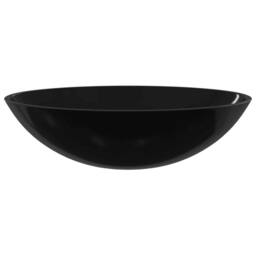 Berkfield Home Basin Glass 50x37x14 cm Black - Size: 50 x 37 x 14 cm - thumbnail 3