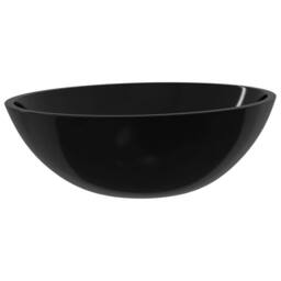 Berkfield Home Basin Glass 50x37x14 cm Black - Size: 50 x 37 x 14 cm