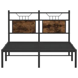 Berkfield Home Decorative Bed Frame Frame Smoked Oak 120x190 cm Small Double Wood in Brown - thumbnail 6
