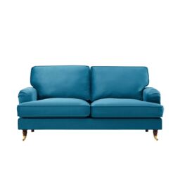Artemis Home Woodbury 158cm Wide 2 Seat Velvet Fabric Sofa in Teal - thumbnail 2