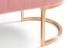 Ashfield Velvet Cushion Bench in Baby Pink - thumbnail 3