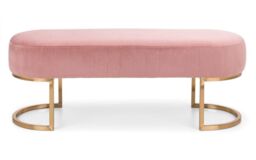 Ashfield Velvet Cushion Bench in Baby Pink - thumbnail 2