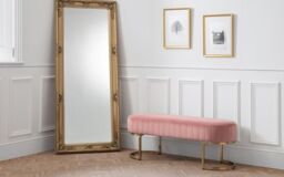Ashfield Velvet Cushion Bench in Baby Pink - thumbnail 5
