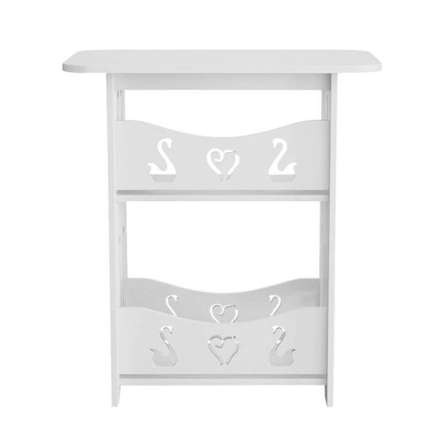KORVIXA White Plastic 3 Tier Side Table - Size: 0.6m2 - image 1