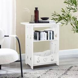 KORVIXA White Plastic 3 Tier Side Table - Size: 0.6m2 - thumbnail 4