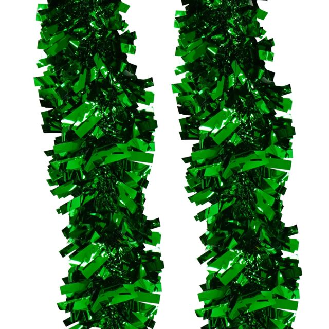 Neel Blue Christmas Shiny Metallic Chunky Tinsel Garland, 6.5ft in Emerald - image 1