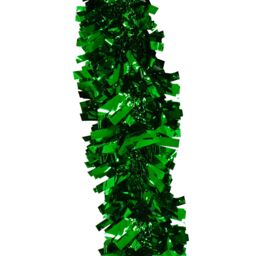 Neel Blue Christmas Shiny Metallic Chunky Tinsel Garland, 6.5ft in Emerald - thumbnail 7