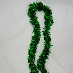 Neel Blue Christmas Shiny Metallic Chunky Tinsel Garland, 6.5ft in Emerald - thumbnail 5