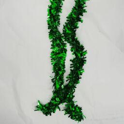Neel Blue Christmas Shiny Metallic Chunky Tinsel Garland, 6.5ft in Emerald - thumbnail 6