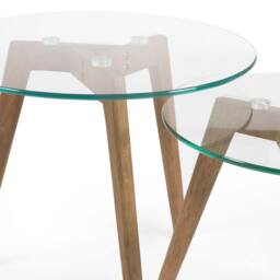 Cheshire Glenfinnan Nest of 2 Tables in Dark Brown & Clear - thumbnail 4