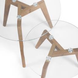 Cheshire Glenfinnan Nest of 2 Tables in Dark Brown & Clear - thumbnail 3