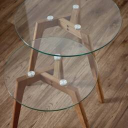 Cheshire Glenfinnan Nest of 2 Tables in Dark Brown & Clear - thumbnail 5