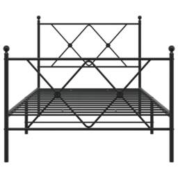 Berkfield Home Metal Bed Frame without Mattress with Footboard Black 90x190cm - Size: 90x190 cm - thumbnail 4
