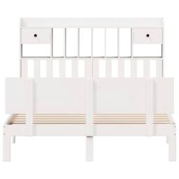 Berkfield Home Bookcase Bed without Mattress White 140x200cm Solid Wood Pine - Size: 140x200 cm - thumbnail 4