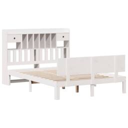 Berkfield Home Bookcase Bed without Mattress White 140x200cm Solid Wood Pine - Size: 140x200 cm - thumbnail 3
