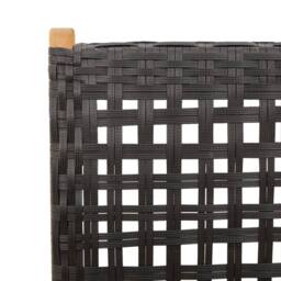 Berkfield Home Reclining Garden Chairs 8 pcs Black Poly Rattan & Solid Wood - thumbnail 9