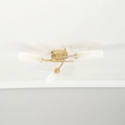 ValueLights Maya 3 Way Curved Cross Over Flush Ceiling Light with LED Bulb in Gold - thumbnail 4