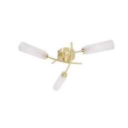 ValueLights Maya 3 Way Curved Cross Over Flush Ceiling Light with LED Bulb in Gold - thumbnail 2