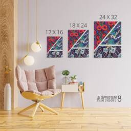 "Artery8 Geometric Floral Motifs Benedictus Vintage Canvas Wall Art - Size: W18"" x H24""" - thumbnail 4