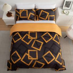 Pamposh Ultra Soft Duvet Cover Set Reversible with Zipper Closure in Black - Size: Super King - thumbnail 5