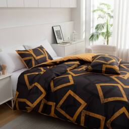 Pamposh Ultra Soft Duvet Cover Set Reversible with Zipper Closure in Black - Size: Super King - thumbnail 9