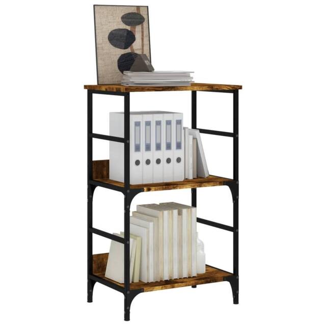Berkfield Home Decorative Bookshelf Smoked Oak 50x33x82 cm Engineered Wood in Brown - Size: 50 x 33 x 82 cm - image 1
