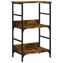 Berkfield Home Decorative Bookshelf Smoked Oak 50x33x82 cm Engineered Wood in Brown - Size: 50 x 33 x 82 cm - thumbnail 3