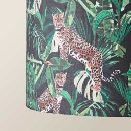 ValueLights Addalyn Green Jungle Print & Gold Inner Easy Fit Lamp Shade & Bulb - thumbnail 4