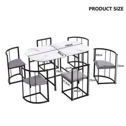 BTM Dining table set with 6 chairs & metal frame for dining room - thumbnail 9