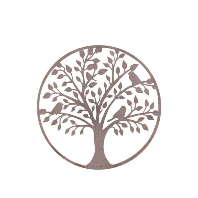 Melody Maison Galvanised Rust Tree Detail Garden Wall Art - 30cm in Brown - image 1