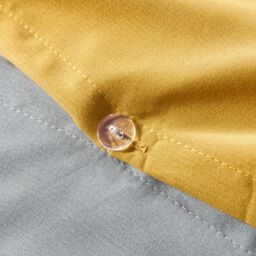 OHS Plain Dyed Reversible Duvet Cover Cover with Pillowcase Set in Yellow - Size: King - thumbnail 6