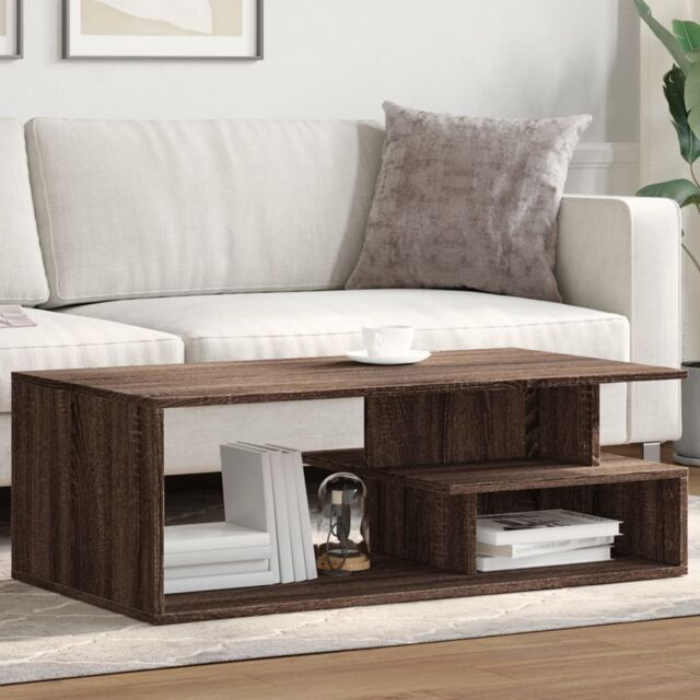 Berkfield Home Coffee Table Brown Oak 102x55x35 cm Engineered Wood - Size: 102 x 55 x 35 cm - image 1