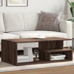 Berkfield Home Coffee Table Brown Oak 102x55x35 cm Engineered Wood - Size: 102 x 55 x 35 cm - thumbnail 1
