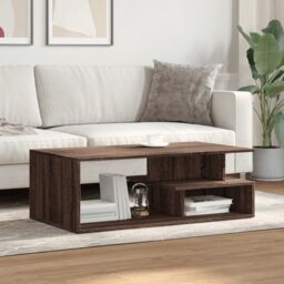 Berkfield Home Coffee Table Brown Oak 102x55x35 cm Engineered Wood - Size: 102 x 55 x 35 cm - thumbnail 3