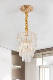 Living and Home Elegant Crystal Pendant Light in Gold