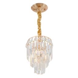 Living and Home Elegant Crystal Pendant Light in Gold - thumbnail 3