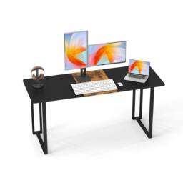 VOGREX Black 160x60cm Large Office Writing Study Desk - Size: 160x60 cm - thumbnail 1