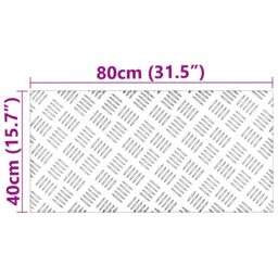 Berkfield Home Aluminum Checker Plates - 2 Pack - Anti-Slip - 80x40 cm in Silver - Size: Medium - thumbnail 6