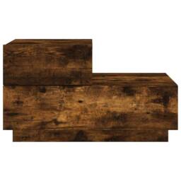 Berkfield Home Bedside Cabinet with LED Lights Smoked Oak 70x36x40.5 cm in Brown - thumbnail 7