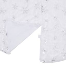 Berkfield Home Luxury Christmas Tree Skirt White 122 cm Faux - thumbnail 3