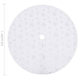 Berkfield Home Luxury Christmas Tree Skirt White 122 cm Faux - thumbnail 6